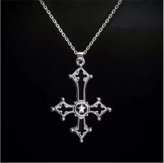 European and American popular jewelry, rhinestone-inlaid cross necklace, simple and fashionable, cross and versatile hanging