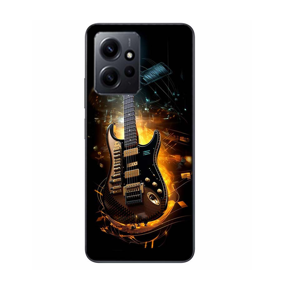 Retro rock Music Electric Guitar Phone Case For Redmi Note 14 15 Pro 5G 13 12 Pro Plus 11 11T 11E 11S 10 Pro 10S 9 9S Cover Cell