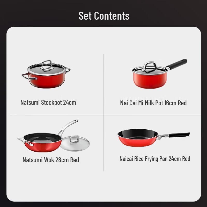 WMF Naimi Red 4-Piece Cookware Set