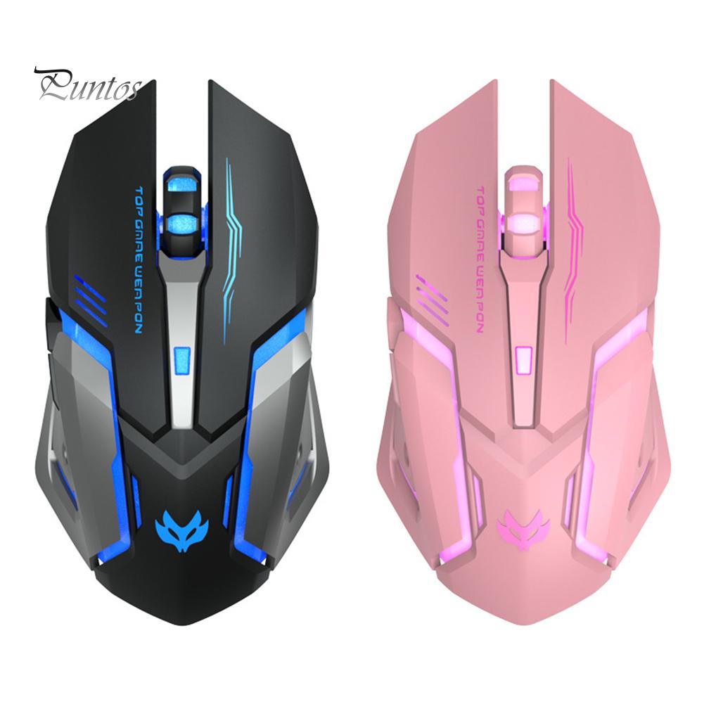 Puntos Rechargeable T1 Ergonomic 2.4G Silent Backlit USB Optical Wireless Gaming Mouse