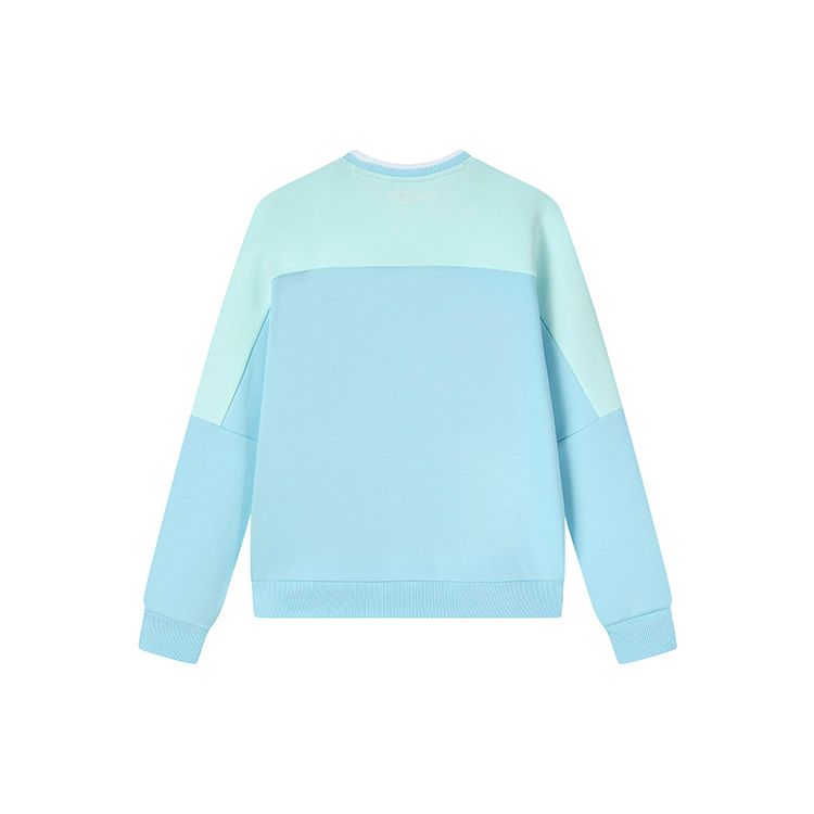 Fila Пуловер с принтом логотипа, повседневная толстовка в американском винтажном стиле, женская толстовка, кристально-синий F11W319213F-LB