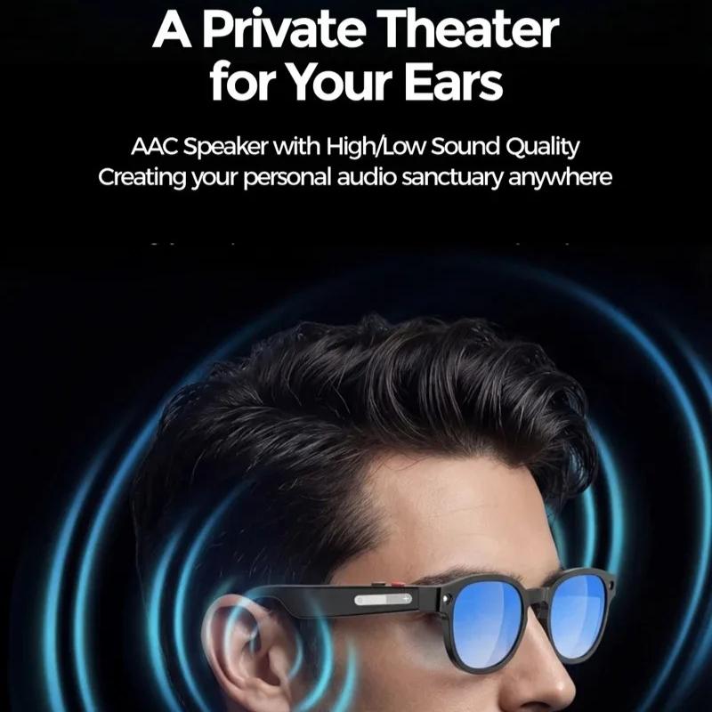 Новые ИИ-умные очки ИИ-перевод 500 Вт HD-камера Съемка 4K Изображение Bluetooth Звонки Запись Беспроводная музыка Многофункциональные умные солнцезащитные очки Унисекс