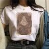 Tarot Cat Print Tshirt Summer Fashion Casual Womens Top Retro Style Graphic T Shirts Tops Harajuku Aesthetic Clothes