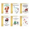 Funny Christmas Card for Him Her Humorous Cartoon Pattern Xmas Greeting Card Foldable