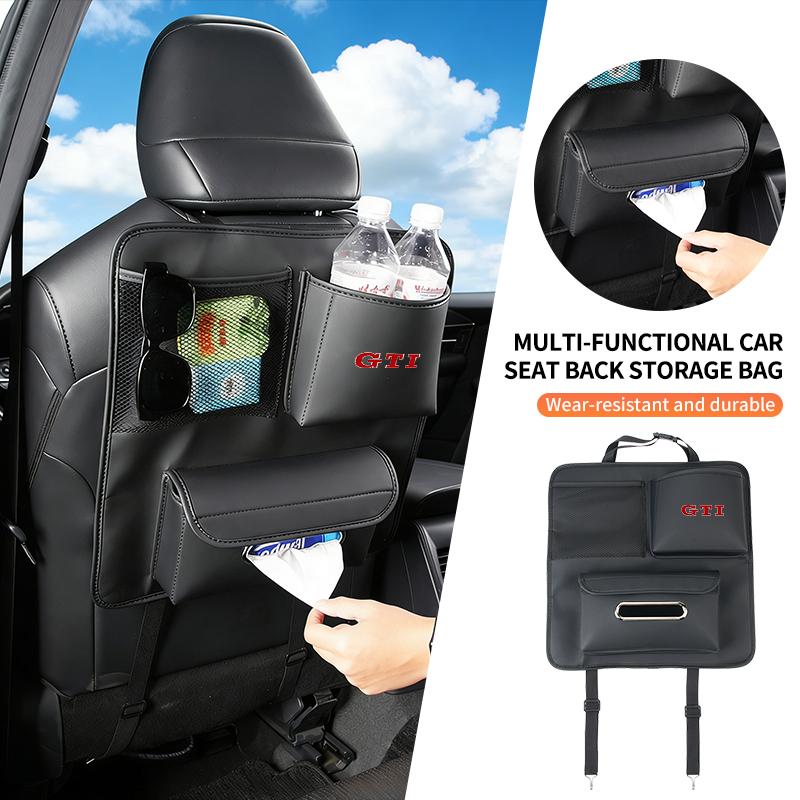 YNEPB1 Car Backseat Organizer Storage Bag Cup Holder Anti Kick Mat For Volkswagen VW GTI Passat Golf Tiguan Polo Scirocco Jetta