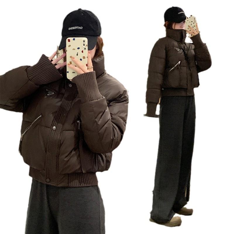 2025 пуховик женский свободный стеганый жакет теплый воротник-стойка женский осенне-зимний короткий утолщенный хлопковый жакет женский жакет