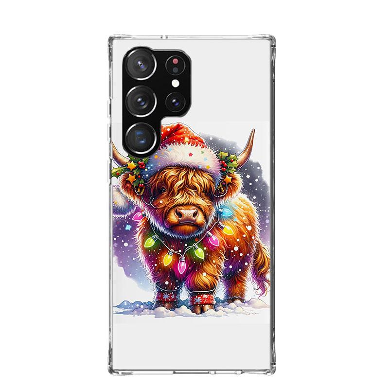 Милый чехол для телефона с хайлендской коровой для Samsung Galaxy S25 Edge S24 S23 S22 S21 FE S20 Ultra S10 Plus + Арт Индивидуальный Coque Capa Galax