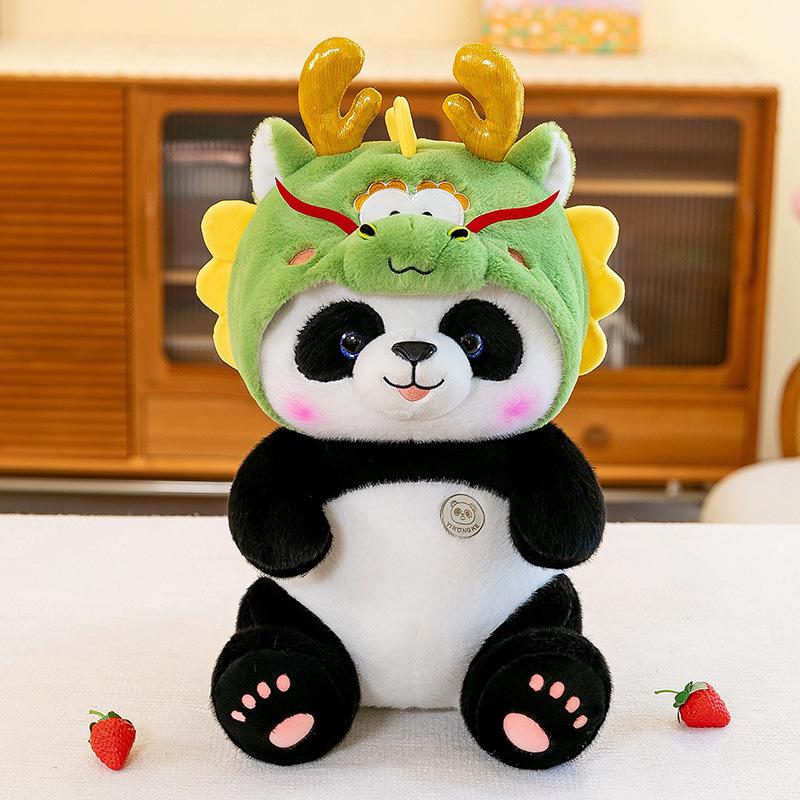 Internet Celebrity New Panda Dragon Plush Toy Doll Panda Doll Throw Pillow Claw Doll Machine Girl Boutique Gift