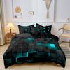 3pcs 3D Digital Print Energy Block Geometric Cube Modern Grid Plaid Checked Bedding Set Includes 1*Duvet Cover & 2*Pillowcases