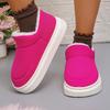 Мода 2024 Новые Слипоны Удобные На толстой подошве Повседневные Холодостойкие Женские Ботинки Зимняя Мода Круглый носок На плоском каблуке Теплые Снежные Ботинки