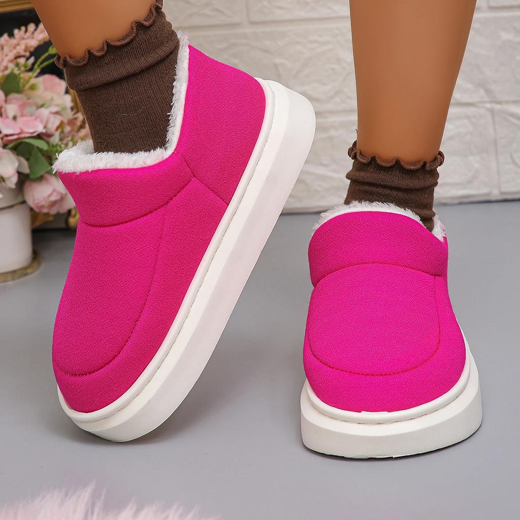 Мода 2024 Новые Слипоны Удобные На толстой подошве Повседневные Холодостойкие Женские Ботинки Зимняя Мода Круглый носок На плоском каблуке Теплые Снежные Ботинки