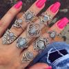 Vintage Cold Wind Women Ring Gothic 9 Pieces Rings Set Creativity Simplicity Aesthetic Rings for Best Friend