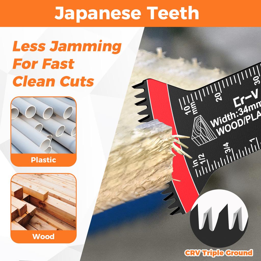 Набор из 5-12 шт. полотен для осцилляционной пилы, профессиональные полотна для мультитула с японским зубом, резка дугообразной кромкой для резки дерева и пластика