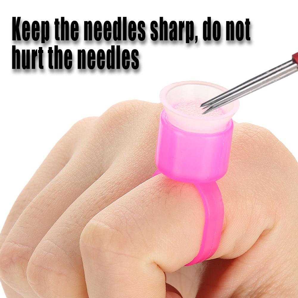 Disposable Tattoo Ink Ring Cups With Sponge Pigment Holder Permanent Makeup