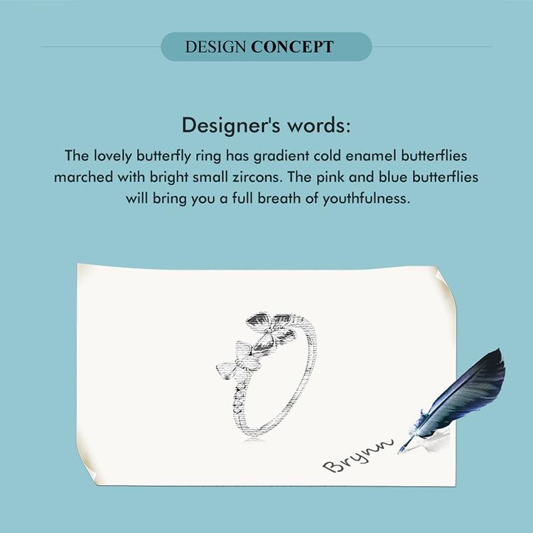 WOSTU 925 Sterling Silver Butterfly Series Band Ring with CZ Crystals, Anniversary Birthday Jewelry Gifts for Women Girls