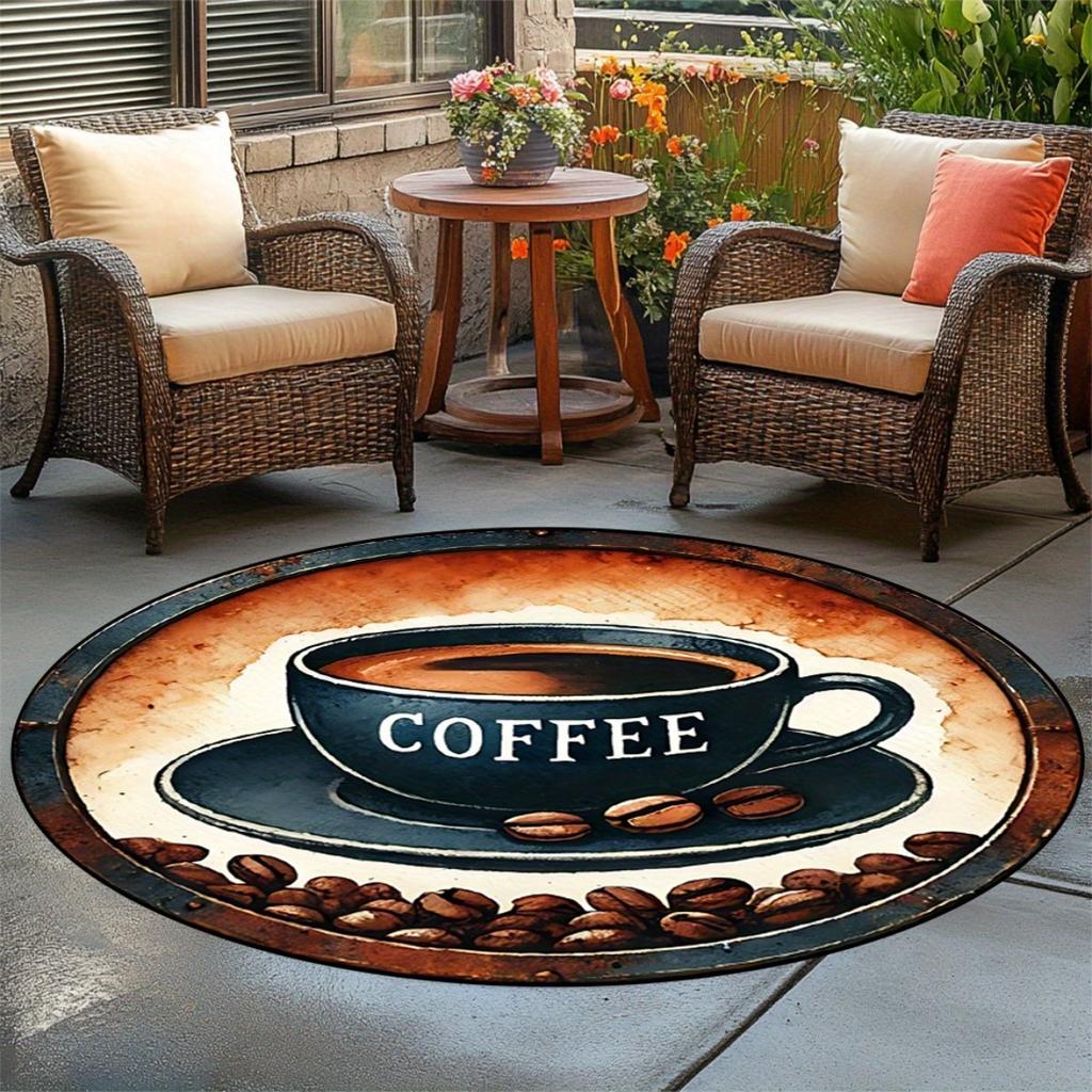 Coffee Beans Round Rug, Stylish for Bedroom/Dining/Living/Outdoor, Cozy Home Decor