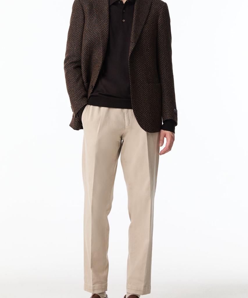 Man On The Boon Notched Lapel Chunky Herringbone Single Jacket_Brown 4714302010