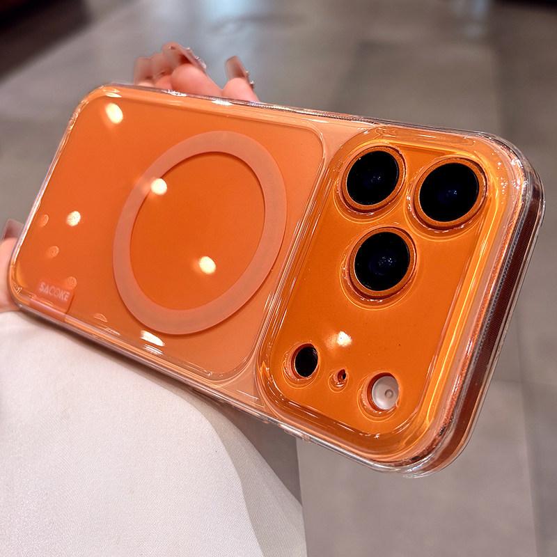 Candy Color for Magsafe Case for iPhone 17 16 15 14 Pro Max Wireless Charging Shockproof Lens Protection Cover with AI Button