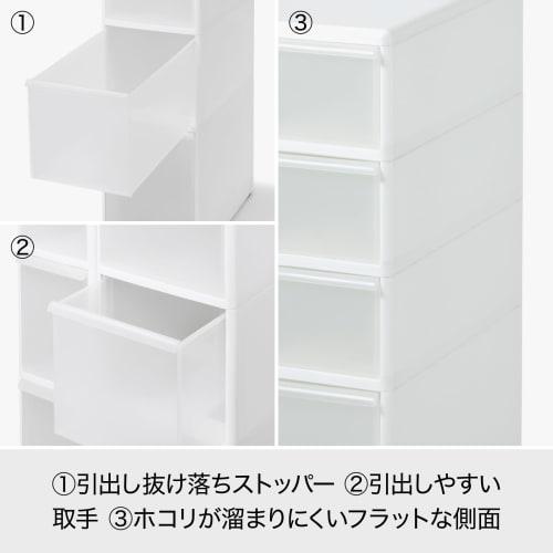 Like-it Kitchen Storage Drawers, Super Slim, 5 Drawers, Approx. 14cm Wide X 46.5cm Deep X 120cm High, White, Made In Japan, FTS-113