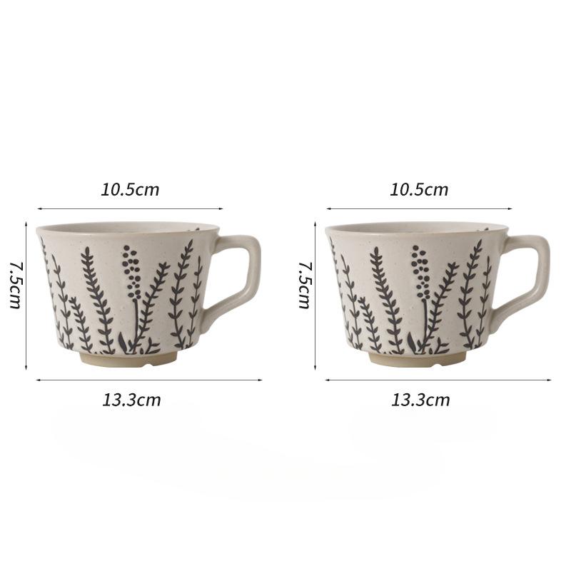 Coarse Pottery Hand-Painted Ceramic Milk Coffee Cup High Value Breakfast Cup High Value Retro
