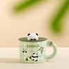 Керамическая чашка серии Cute Panda, креативная чашка для воды, сувенирная кружка с крышкой в виде панды, подарочная кофейная чашка