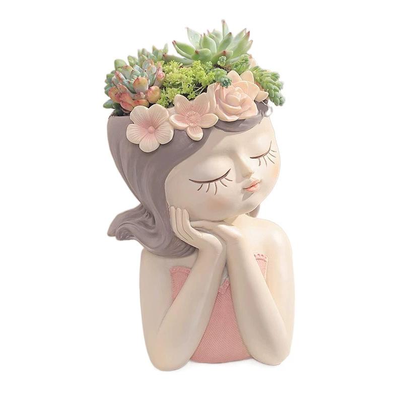 1/4 шт. Милый сказочный цветочный горшок, полимерная фигурка, кашпо, цветочный горшок для растений, полимерное украшение для декора рабочего стола, дома, офиса