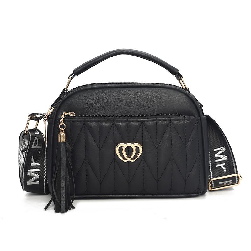 Autumn and winter new women's bags fashionable multi-layer shoulder bags women's messenger fringed double love versatile commuter handbags