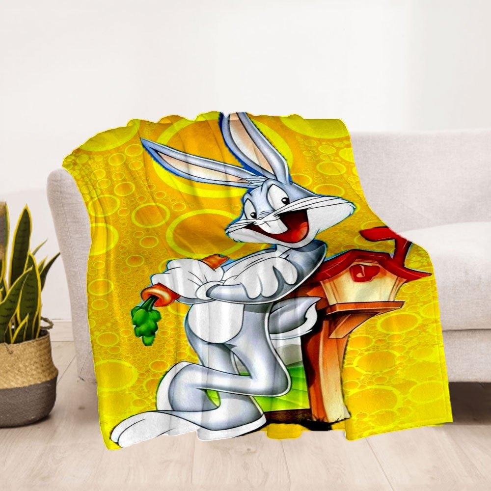 Bugs Bunny Mailbox Kids Room DecorationsBlanket Flannel Throw Blanket for Sofa, Bed, Travel, Camping, Office