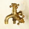Европейский антикварный кран двойного назначения стиль швабра кран для бассейна ванная комната настенный уличный садовый кран латунь винтажный универсальный Repl