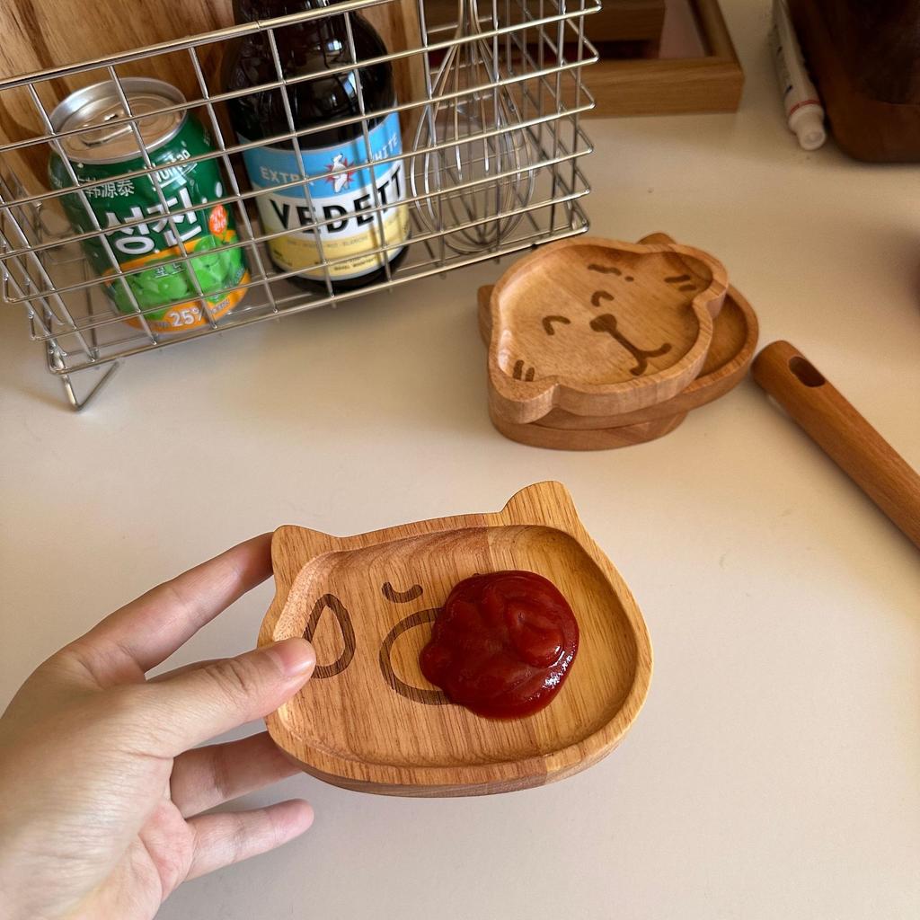 Cartoon Pattern Handmade Dipping Dish Pickled Vegetables Cartoon Rabbit Thickened Snack Plate Condiment Cute Housewear