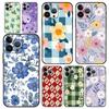 Чехол для iPhone 17 16e 15 14 13 12 11 Pro Max SE 7 8 Plus Оболочка iPhone 16 Мягкий ТПУ Чехол Стильный Дизайн с Цветочным Рисунком
