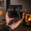 Reptile Themed 3D Metallic Snake Sculpture Gothic Accent Python Wall Ornament  Halloween