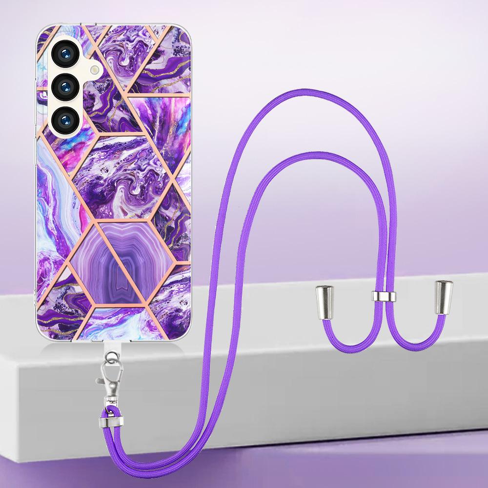 Сине-зеленый мраморный ремешок со съемной пряжкой или кольцо против падения или гладкий чехол для Samsung iPhone Xiaomi Redmi Oppo Nokia Moto...