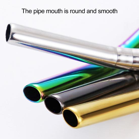 Трубочки для питья чая, ложка-фильтр, разноцветная нержавеющая сталь с щеткой, даже сетка, многоразовый инструмент для чая из тыквы