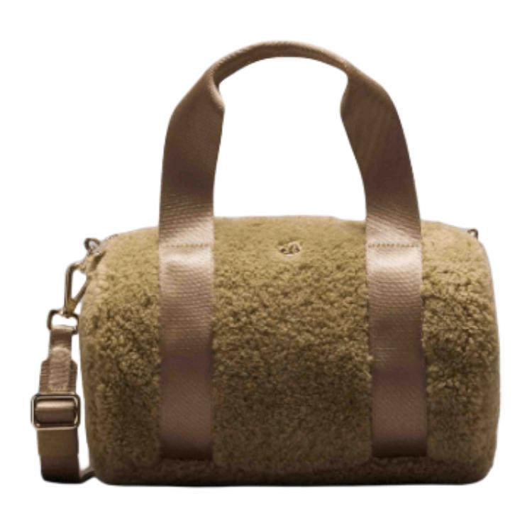 Lululemon 5L Casual Simple Practical Zipper Closure Fleece Mini Shoulder Crossbody Tote Bag Women bags Hazelnut-Brown Gold LU9C89S-067515
