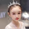 Korean Version of the Crown Inlaid with Gems, Retro Children's Hair Crown, Girls' Performance Hair Accessories, Retro Princess Hair Crown
