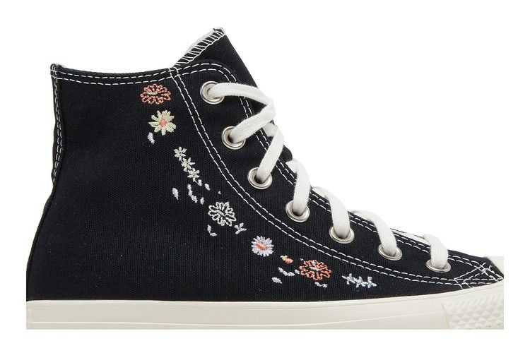 Women's Sneakers Converse Chuck Taylor All Star Hi Embroidered Floral (Women's) Black/Egret