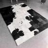 Retro American-Style Cowhide Carpet: High-Grade Leather Floor Mat for Living Room and Bedroom, Light Luxury, Soft, and Trendy Design.