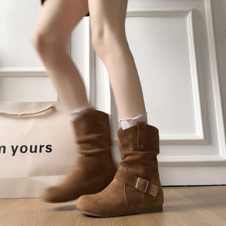 Винтажные детские короткие ботинки Birkenstock с внутренней танкеткой, осенние, в стиле вестерн, ковбойские, стройнящие, ботинки на платформе, ботинки Dr. Martens