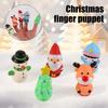 5Pcs/Set Christmas Finger Puppets Silicone Elk Santa Claus Snowman Christmas Tree Character Toys Role-Playing
