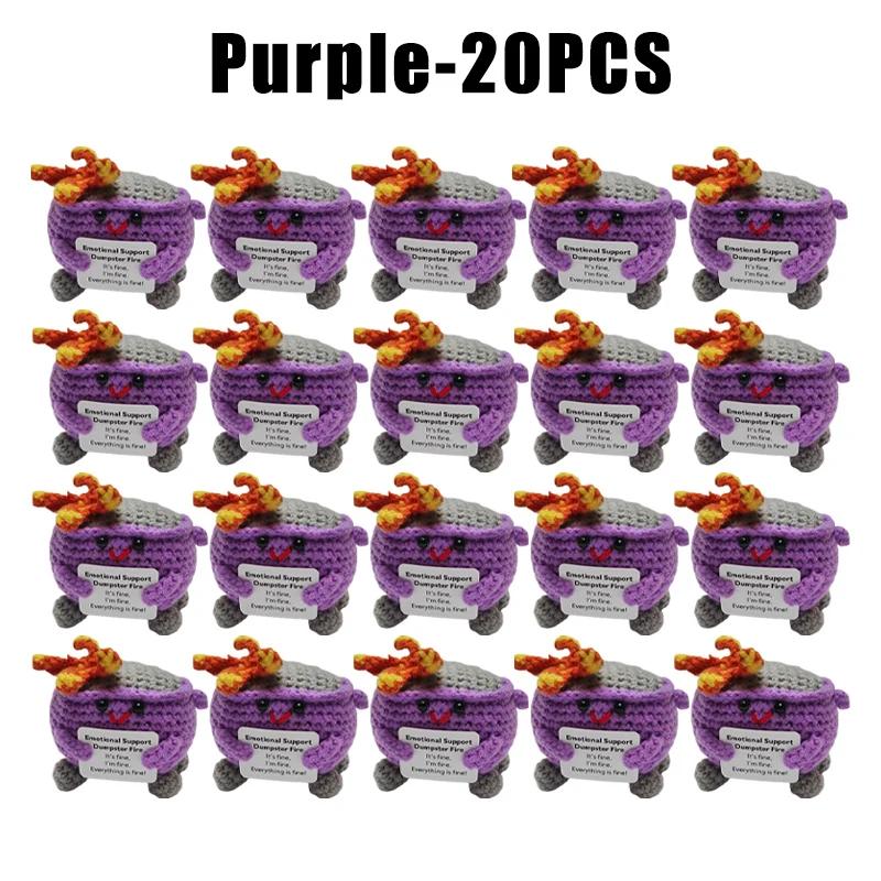 Вязание крючком мусорного контейнера Пожарная эмоциональная поддержка мусорного контейнера Пожарная поддержка коллега Позитивный Вязание крючком мусорного контейнера Пожарная кукла Игрушка Подарки