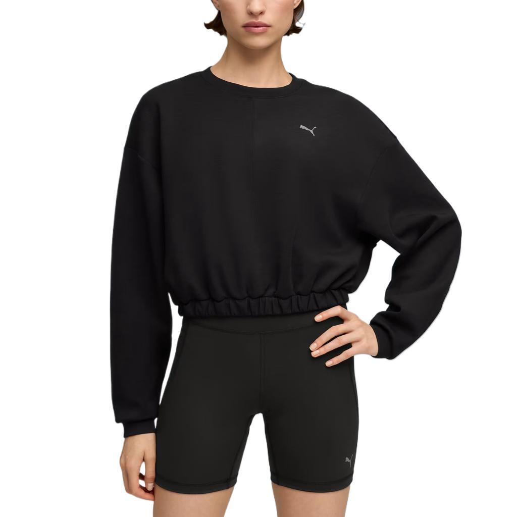 Puma Свитшот женский Cloudspun с круглым вырезом, повседневный, классический, приятный к коже, однотонный 527461-01