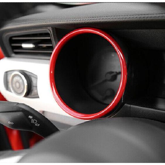 1 pair Red Interior Dashboard Ring Cover Trim Decor For Ford Mustang 2015-