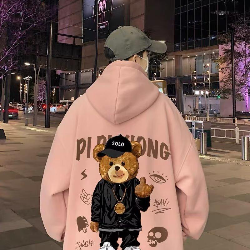 Мужские худи с капюшоном, мужской свитер, американский уличный стиль, брендовый, свободный, спортивный, большого размера, с плюшевой подкладкой, пуловер, куртка