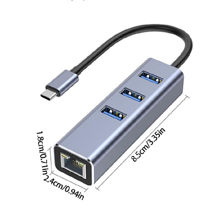 USB 3.0 на RJ45 Ethernet-адаптер с 3-портовым концентратором, подходит для компьютеров, высокоскоростное сетевое подключение на ПК, улучшает соединение