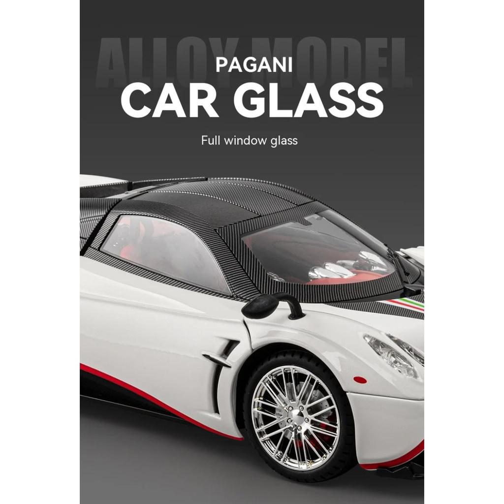 Модель спортивного автомобиля Pagani Huayra Dinastia в масштабе 1/18, литой металлический, модель гоночного автомобиля, симуляция звука и света, детская игрушка, подарок