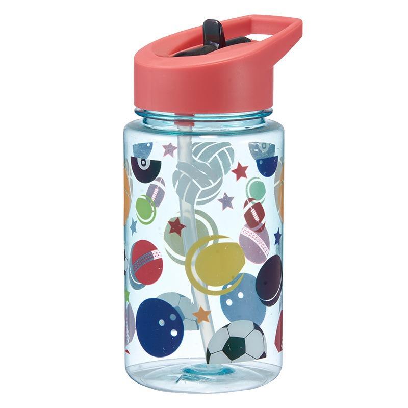 Water bottle food grade children's water cup high temperature student sports kettle straw bottle household anti-drip cute plastic cup