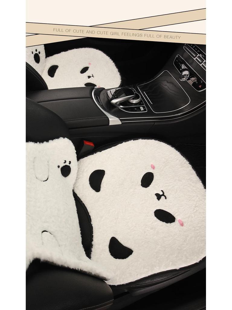 Зимняя плюшевая подушка на сиденье автомобиля Panda для Toyota bZ3, Corolla, RAV4, Rongfang, bZ5