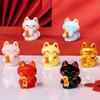 1 шт. милый мультяшный Lucky Cat изысканный орнамент из смолы маленький подарок ремесла миниатюрные фигурки для дома настольный орнамент