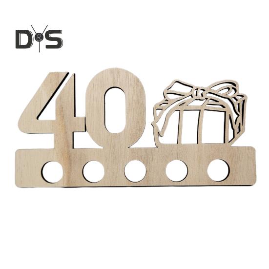Деревянный держатель для денег на день рождения, 5 отверстий, 18/20/25/30/40/50/60/70-летие, празднование дня рождения, кошелек для денег, украшение для рабочего стола, знак, день рождения, подарок для денег